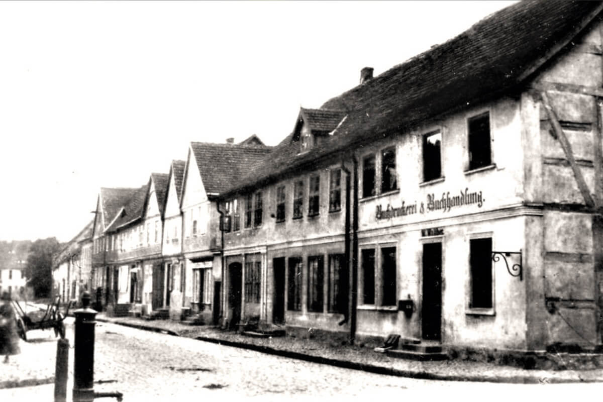 Druckerei Wilhelm Walther in der Königsstrasse in Friedland